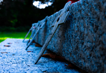 Crosses On A War Memorial