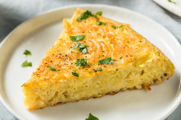 Homemade Spaghetti Omelette with Eggs