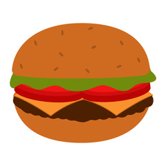 Isolated burger image on a white background - Vector