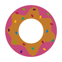 Isolated donut with chips on a white background - Vector