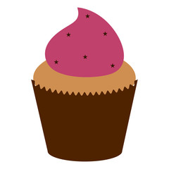 Isolated cupcake image on a white background - Vector