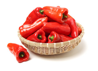 Fresh red pepper on white background