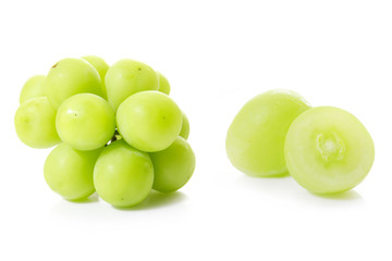 fresh shine muscat on a white background