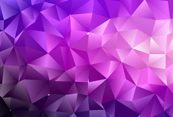 Dark Purple vector shining triangular pattern.