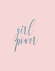 Girl Power Glitter Wall Print