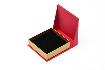 Red box for jewelry and gifts on a white background
