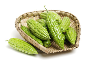 Bitter melon , Bitter gourd on white background