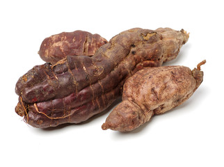 The Chinese medicine Polygonum multiflorum on white background