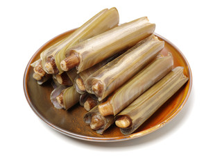 Razor clams isolated on white background.