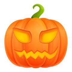 halloween pumpkin icon isolated on white background, vector illustration