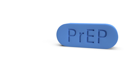  PrEP is HIV prevention pill for medical concept 3d rendering.