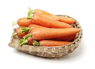 Fresh carrot on a white background