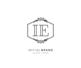 I E IE Beauty vector initial logo, handwriting logo of initial signature, wedding, fashion, jewerly, boutique, floral and botanical with creative template for any company or business.