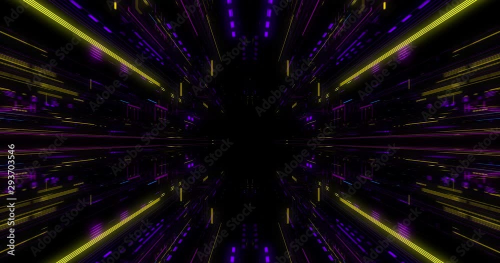 Poster flying futuristic central processing unit. electronic circuitry within a computer that carries out t