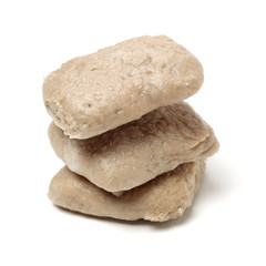 Chinese buckwheat steamed roll. Close up on white background