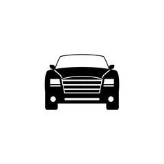 Car frontal view icon isolated on white