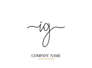 I G IG Initial handwriting logo design with circle. Beautyful design handwritten logo for fashion, team, wedding, luxury logo.