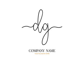D G DG Initial handwriting logo design with circle. Beautyful design handwritten logo for fashion, team, wedding, luxury logo.