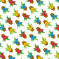 The Amazing of Colorful Flowers Character, Pattern Wallpaper 