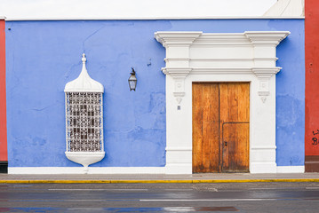 Colonial window in Trujillo in Peru.
