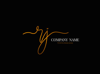 R J RJ Initial handwriting logo design with circle. Beautyful design handwritten logo for fashion, team, wedding, luxury logo.