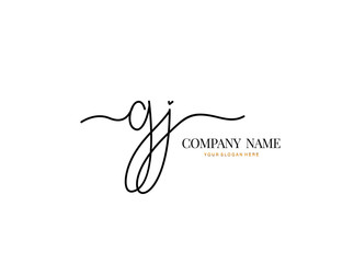 G J GJ Initial handwriting logo design with circle. Beautyful design handwritten logo for fashion, team, wedding, luxury logo.