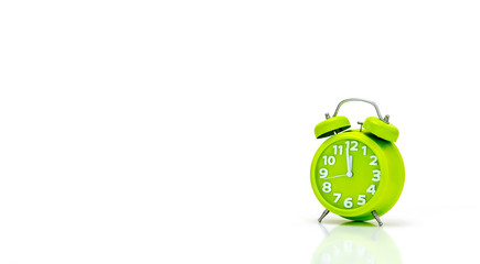 Old alarm clock isolated on a white background