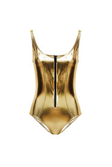 Yellow white swimsuit