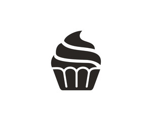 Cupcake icon symbol vector