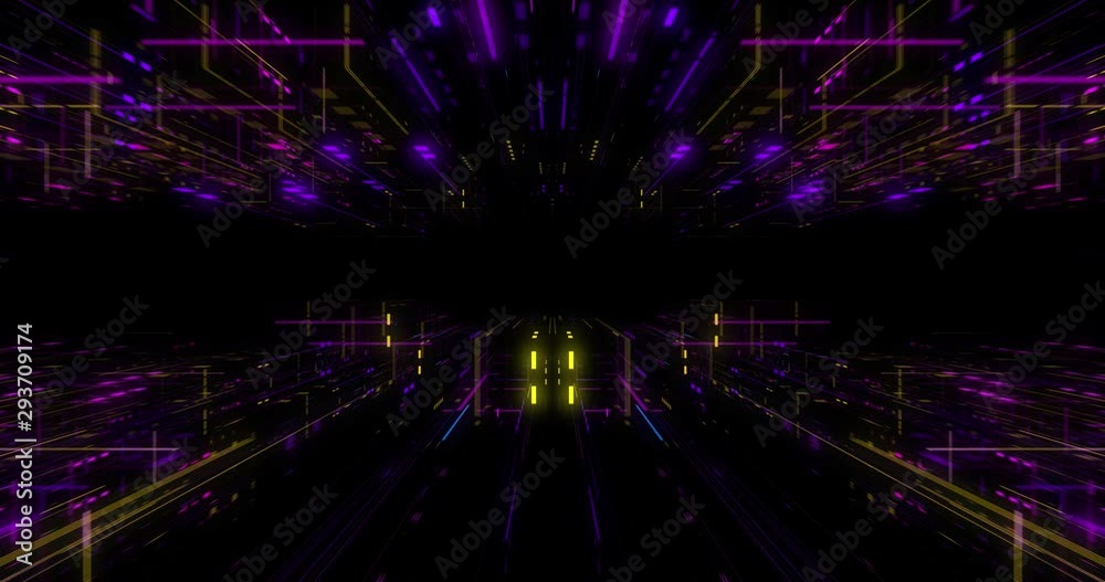 Poster big data visualization with digital grid motion. analysis of information, cloud computing, internet 