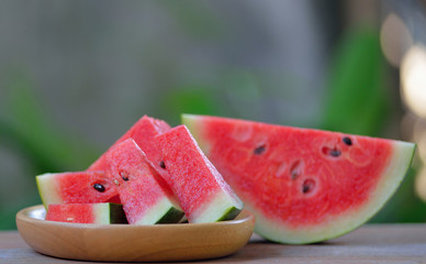  healthy watermelon  on a wooden background