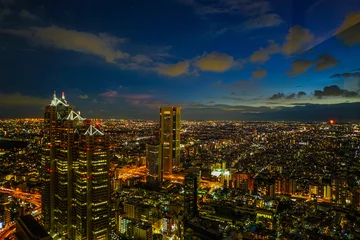 Fotobehang 東京都庁舎の展望台から見える東京の夜景 © kanzilyou