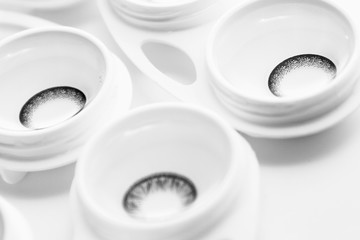 Macro shot of eye contact lens