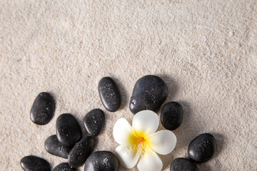 Fototapeta na wymiar zen stones on sand beach