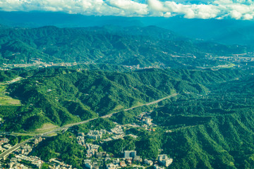飛行機から見える台湾の風景