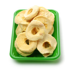 Dried apples isolated on white background