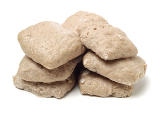 Chinese buckwheat steamed roll. Close up on white background