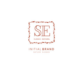 S E SE Beauty vector initial logo, handwriting logo of initial signature, wedding, fashion, jewerly, boutique, floral and botanical with creative template for any company or business.