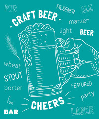 Beautiful poster of the glass of craft beer. Cheers - 293712348
