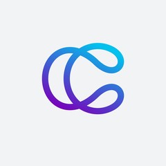 Minimalist letter c logo design