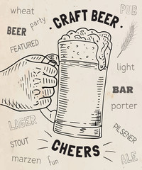 Beautiful poster of the glass of craft beer. Cheers - 293712384