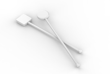 Promotional cocktail stirrer for branding. 3d render illustration.