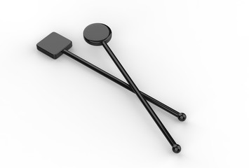 Promotional cocktail stirrer for branding. 3d render illustration.