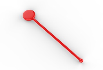 Promotional cocktail stirrer for branding. 3d render illustration.