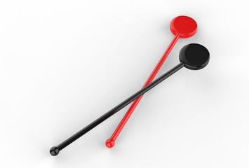 Promotional cocktail stirrer for branding. 3d render illustration.