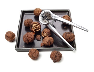 walnuts on a white background