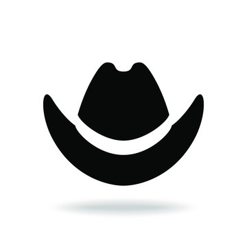 Cowboy hat  graphic icon. Black hat sign isolated on white background. Vector illustration