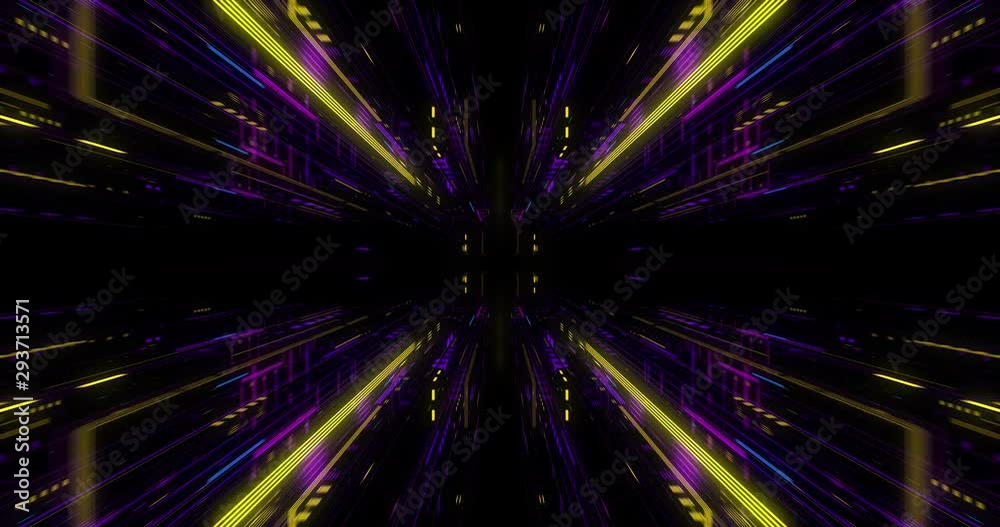 Poster flying futuristic central processing unit. electronic circuitry within a computer that carries out t