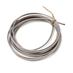 Seamless steel cable on white background