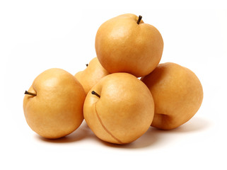 Pears on white background